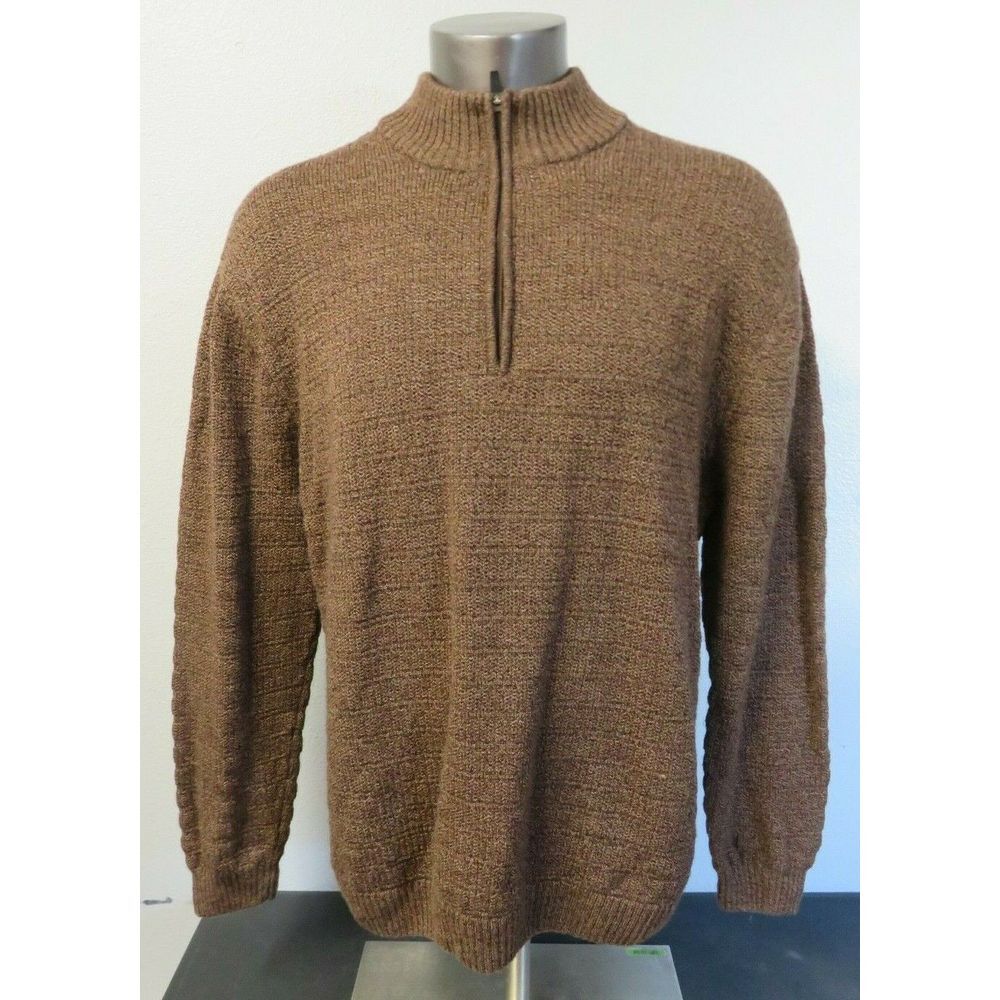 Mens The Territory Ahead Brown 1/2 Zip Sweater Pullover Wool Size‎ 2XL XXL